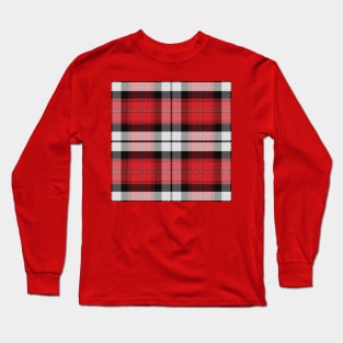 Scottish tartan, black, white, red Long Sleeve T-Shirt